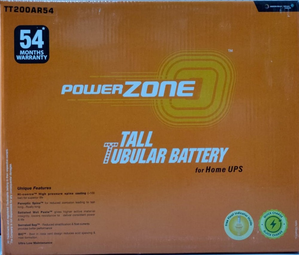 AMARARAJA POWERZONE PZ200TT (36 M GUARANTY & 18 M WORRENTY)