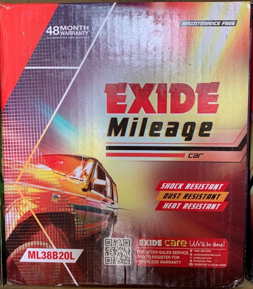 EXIDE MILEAGE ML38B20L (35ah) - 30M GUARENTY & 25M WARRENTY